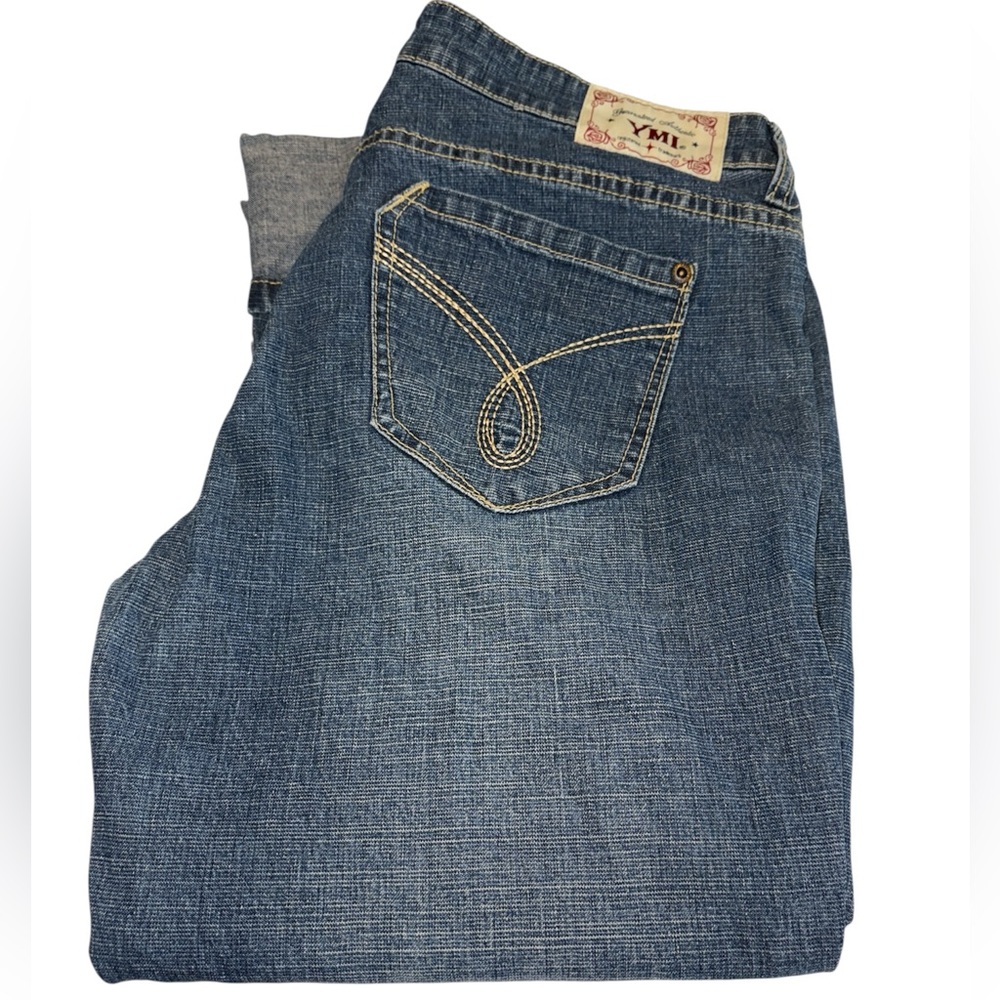 YMI capri jeans 4” cuff button/zip closure 4 pockets high rise size 13